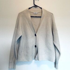 Cozy Cream V Neck Cardigan Button Up On 34th Women’s Chunky Cropped Warm Sweater